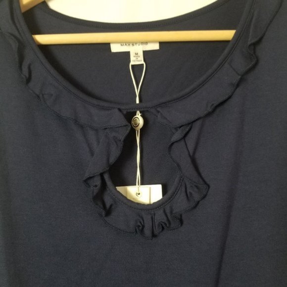 NWT Max Studio navy sleeveless top size M (145) - Picture 5 of 6